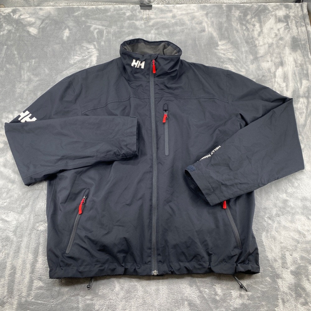 Helly Hansen Mens XL Crew Midlayer Jacket Navy Blue Fleece Lined Sailing Coastal